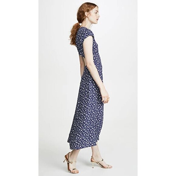 💕REFORMATION💕 Gavin Dress ~ Monterey Navy Blue Floral Print 4 - Picture 7 of 16